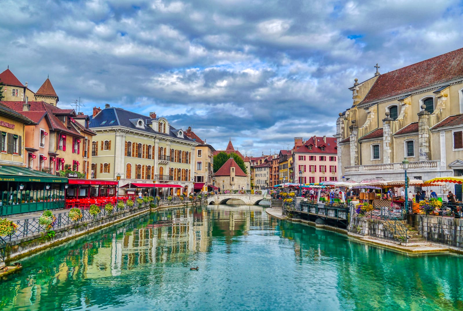 The Palais de l'Isle and the Thiou canals in the old town of Annecy