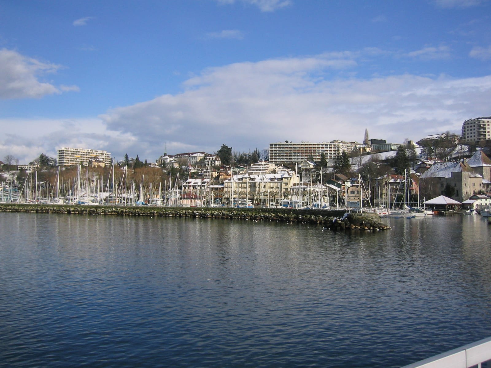 The harbour of Rives on the shores of Lake Geneva in Thonon-les-Bains